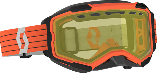 Scott Fury Snowcross Goggle Orange/Grey with Yellow Lens – Snow Sports Eyewear