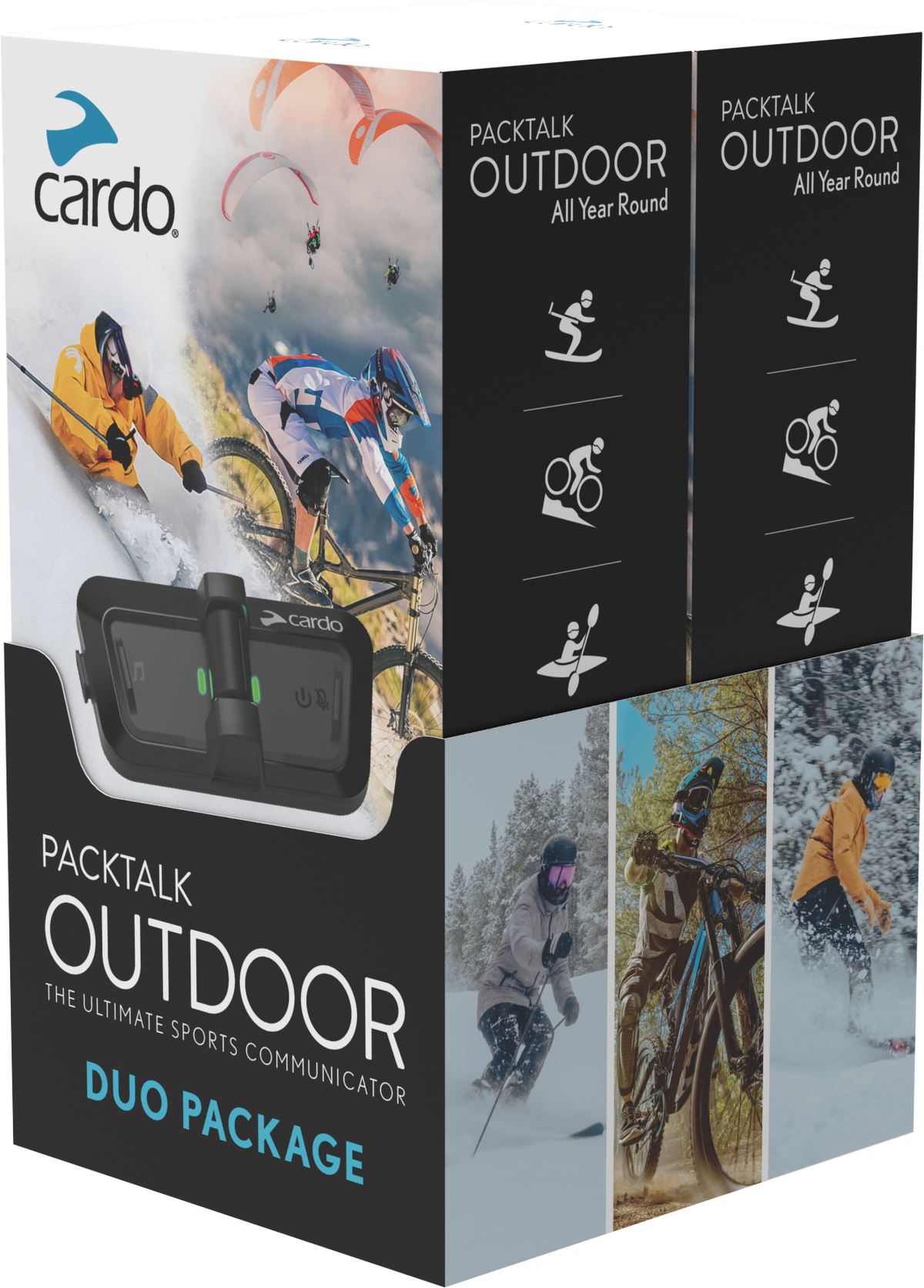 CARDO Packtalk Outdoor Duo Black Wireless Intercom for Off-Road Adventures