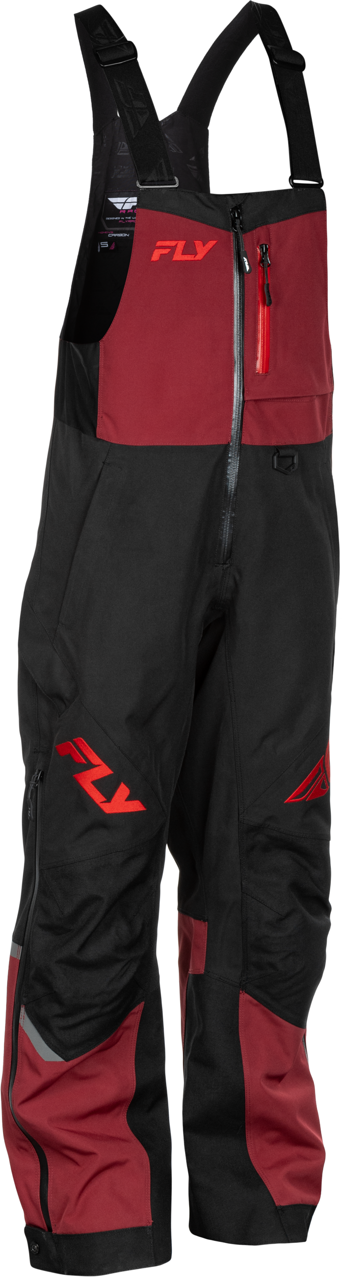 Fly Racing Women's Carbon Bibs X-Small in Merlot/Red – Snow Ski and Snowboard Bibs with Weatherproof Technology