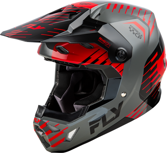 Fly Racing Formula CP Slice Helmet Small Grey/Red/Black – Offroad Full-Face Helmet with Impact Protection
