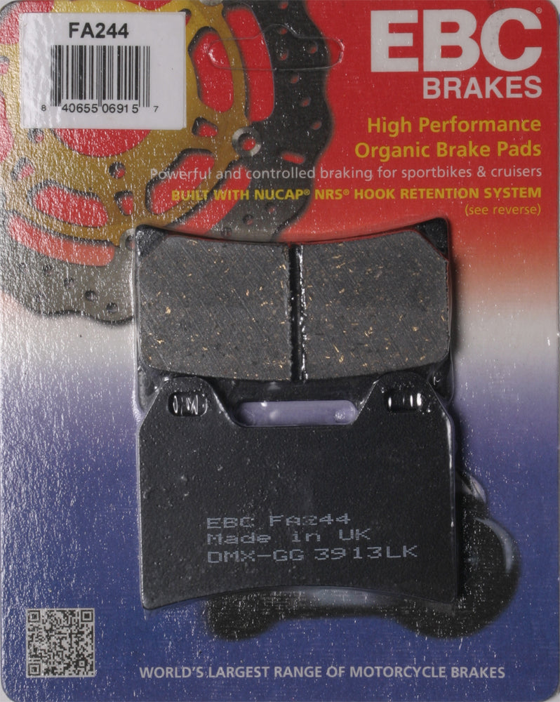 EBC FA244 Front Standard Brake Pad for BMW F800R and Ducati Monster 1100 Evo