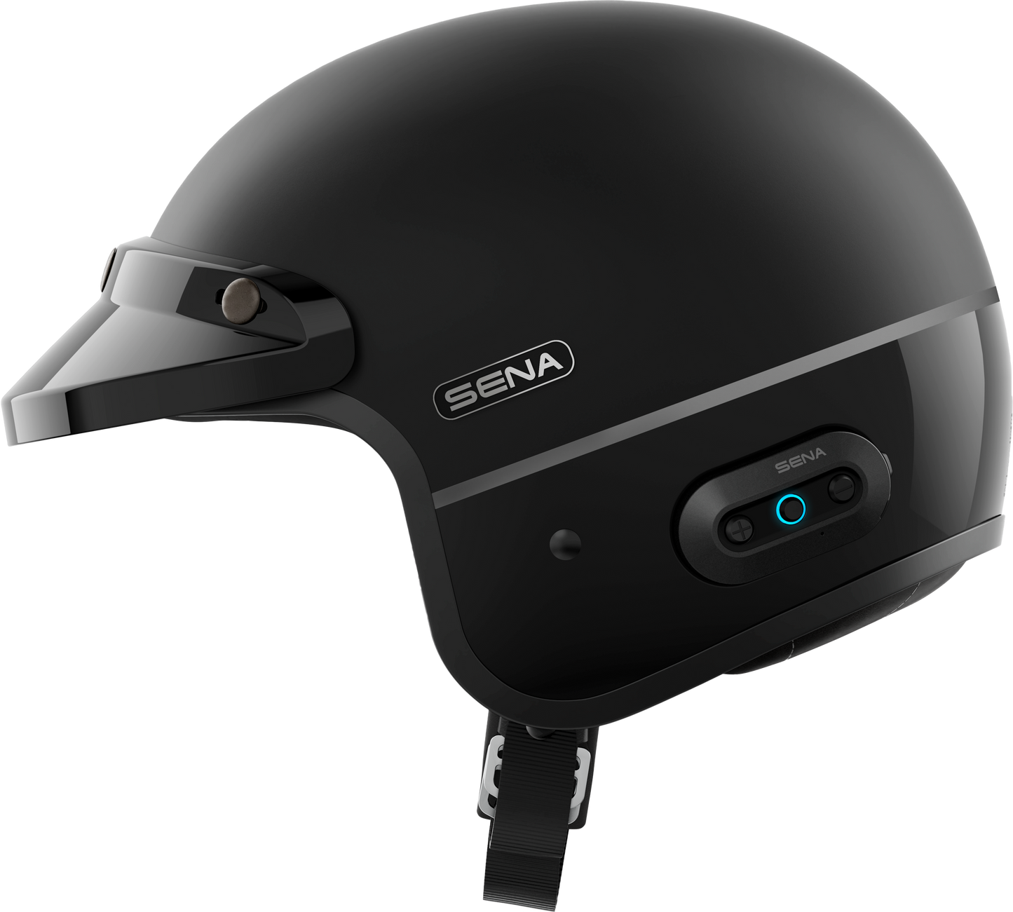 SENA Surge Open Face Helmet with Mesh 2.0 and Bluetooth 5.2 - Matte Black, X-Large
