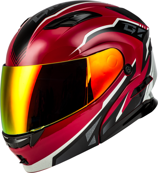 GMAX MD-01 Volta Modular Helmet with LED Light and Coolmax Liner - Red Metallic, Medium
