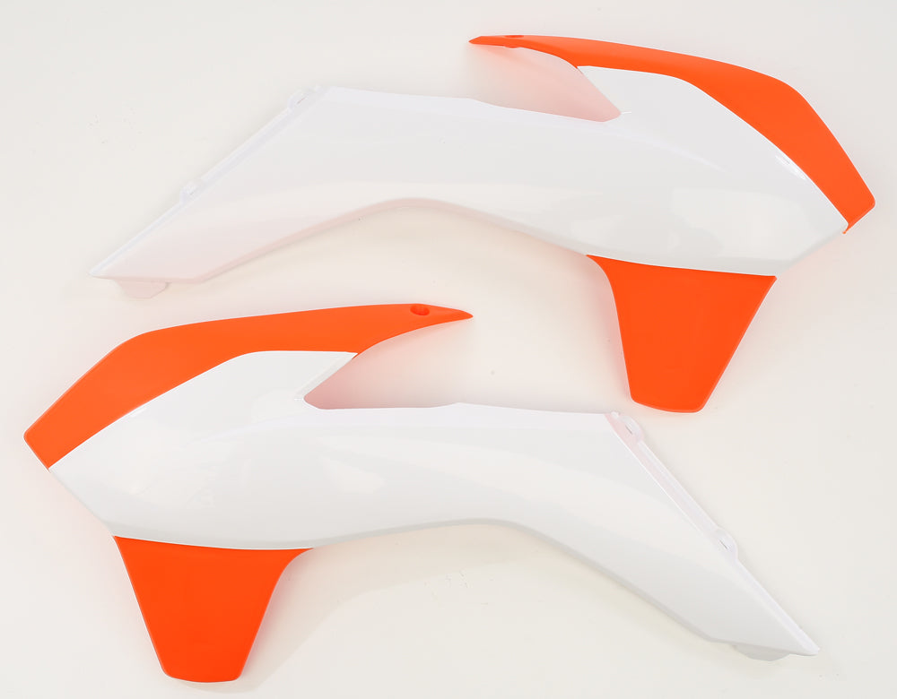 ACERBIS Radiator Shroud for KTM 250 SX-F, 350 SX-F, 450 SX-F – Orange/White Front Replacement Body Part