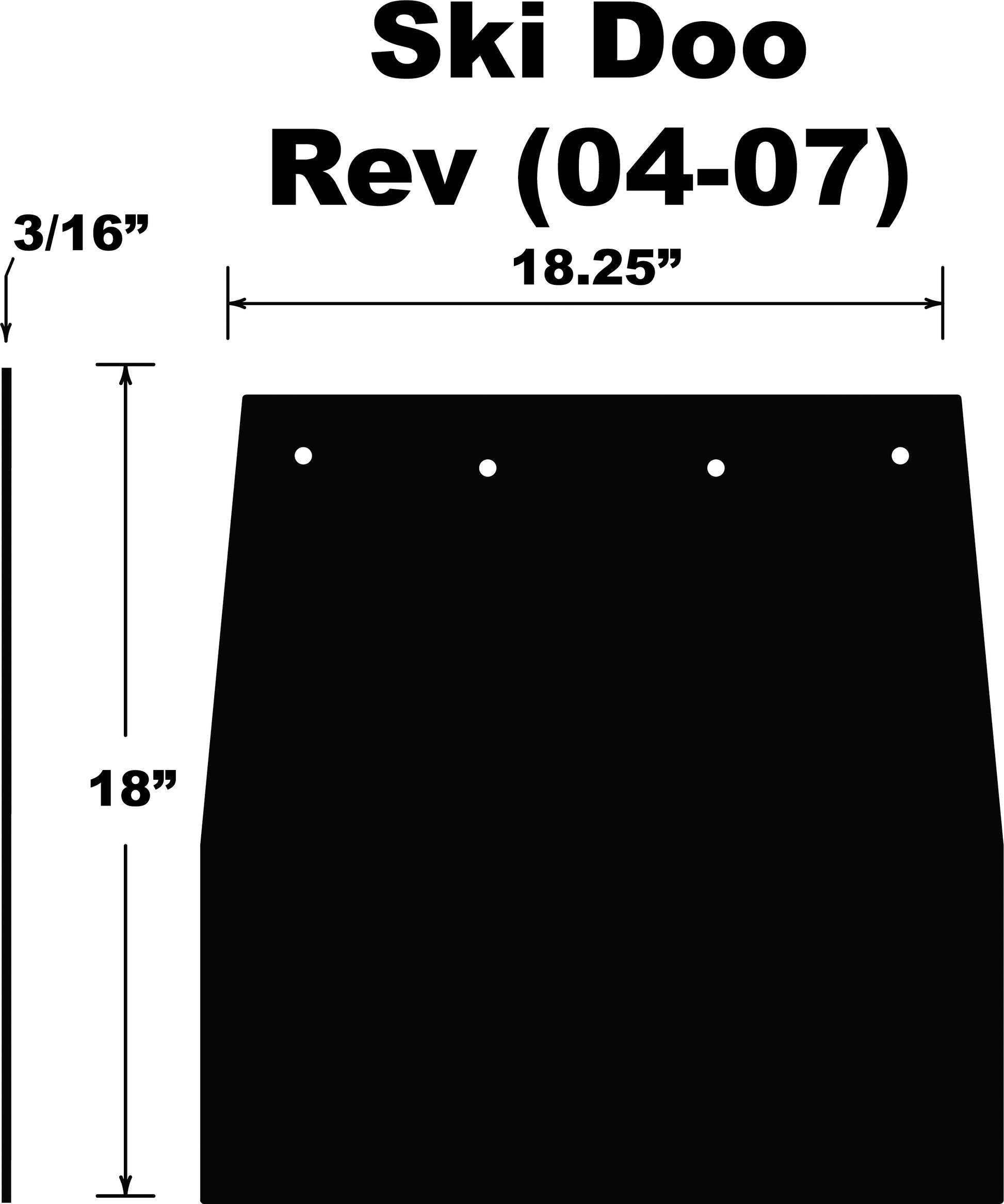PDP Snowflap for Ski-Doo Rev 2004-2007 – Durable Snow and Mud Flaps with Hardware and Instructions