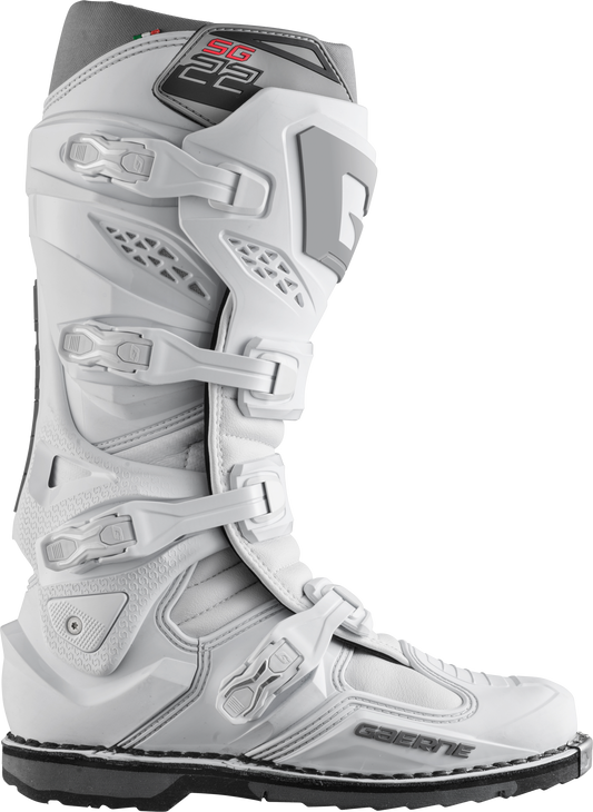 Gaerne SG.22 Men's Offroad Boots in White, Size US 8 – High-Performance Italian Craftsmanship