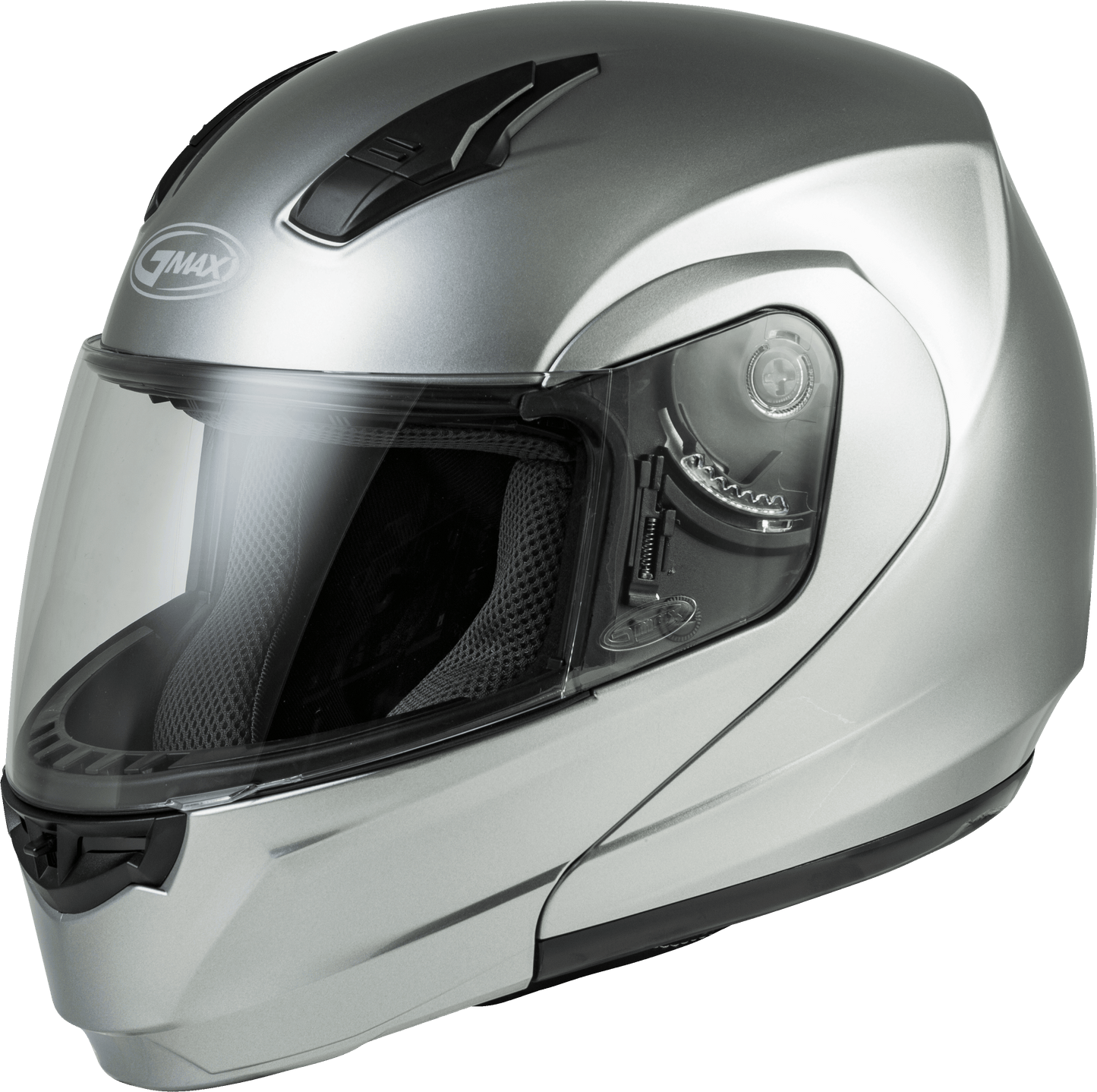 GMAX MD-04 Modular Helmet in Silver – Lightweight Street Helmet with Advanced Ventilation and UV Protection
