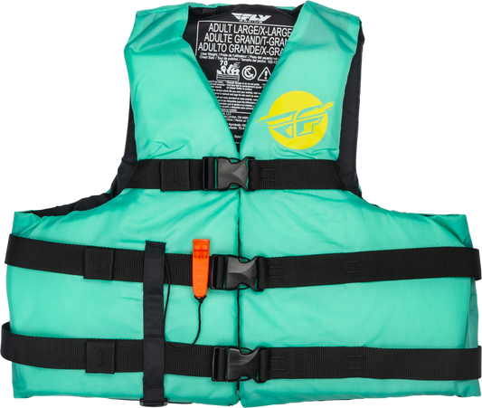 Fly Racing Nylon Flotation Vest Small-Medium Seafoam Green and Yellow