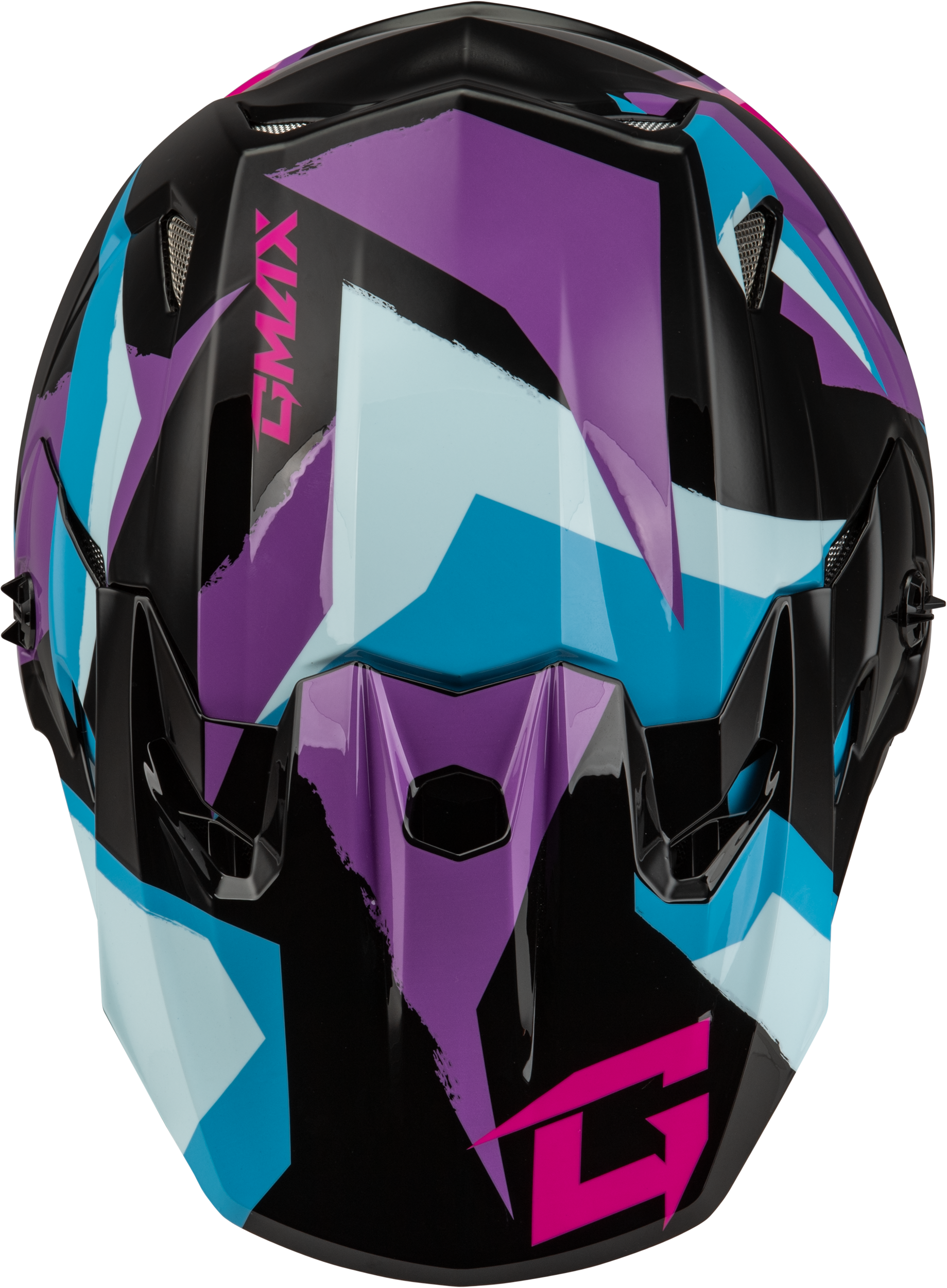GMAX MX-96 Offroad Helmet Medium Black, Purple & Blue - MIPS & Dual-Stage EPS