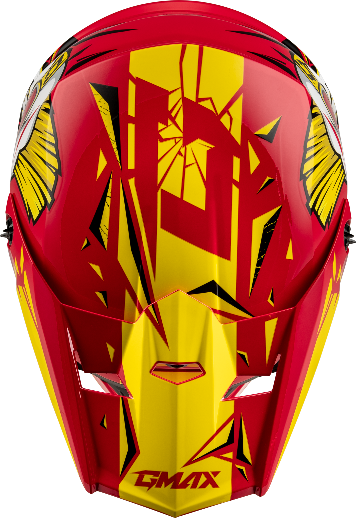 GMAX Youth MX-46Y Off-Road Helmet in Red and Yellow, Small Size
