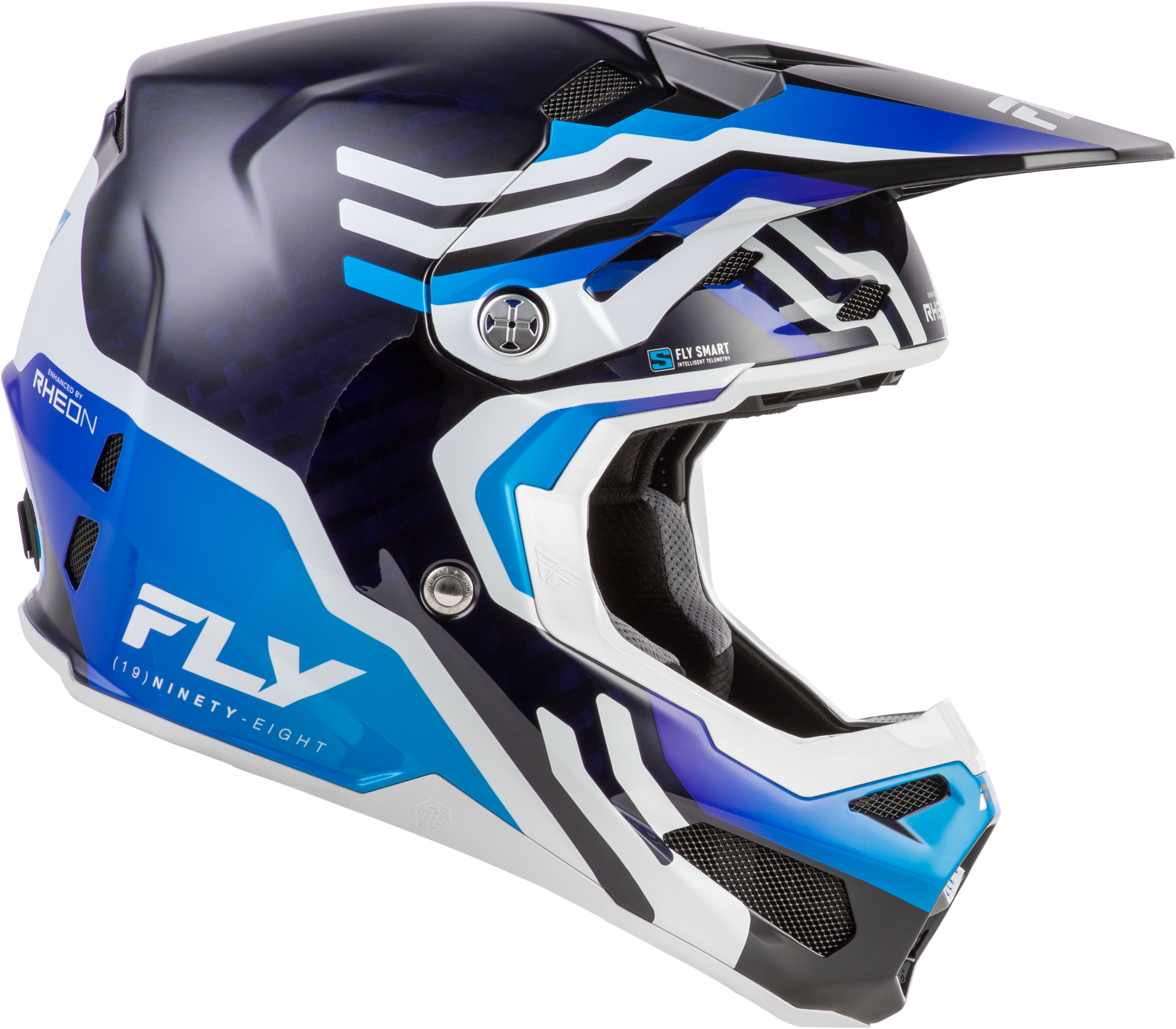 Fly Racing Formula S Carbon Byte Helmet 2X-Large Blue Carbon/Blue/White – Off-Road Safety and Performance