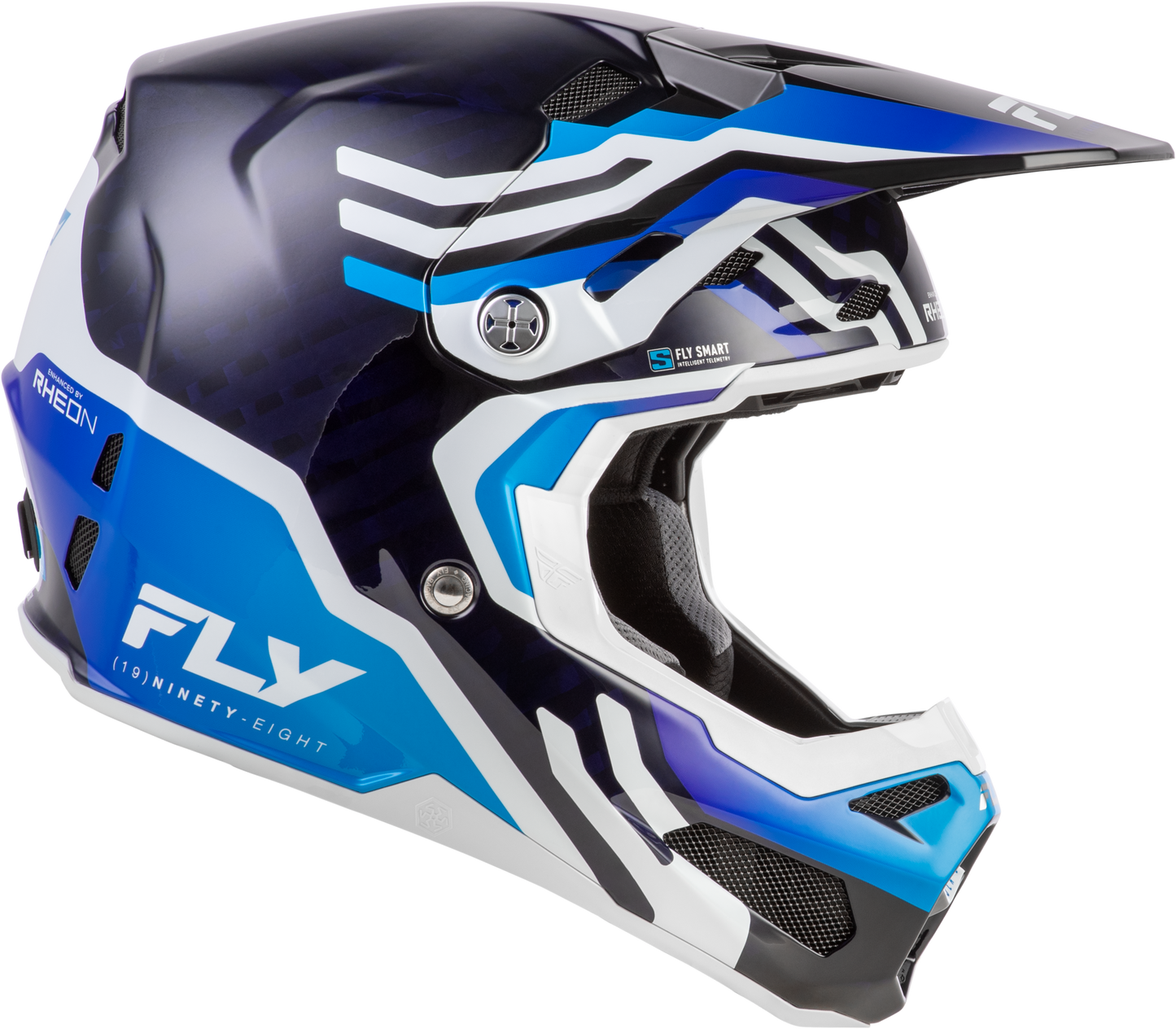 Fly Racing Formula S Carbon Byte Helmet - Blue Carbon/Blue/White, Small, Offroad