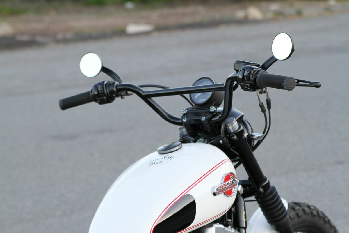 BURLY BRAND Scrambler Handlebar 1 inch Black for Harley Davidson Models