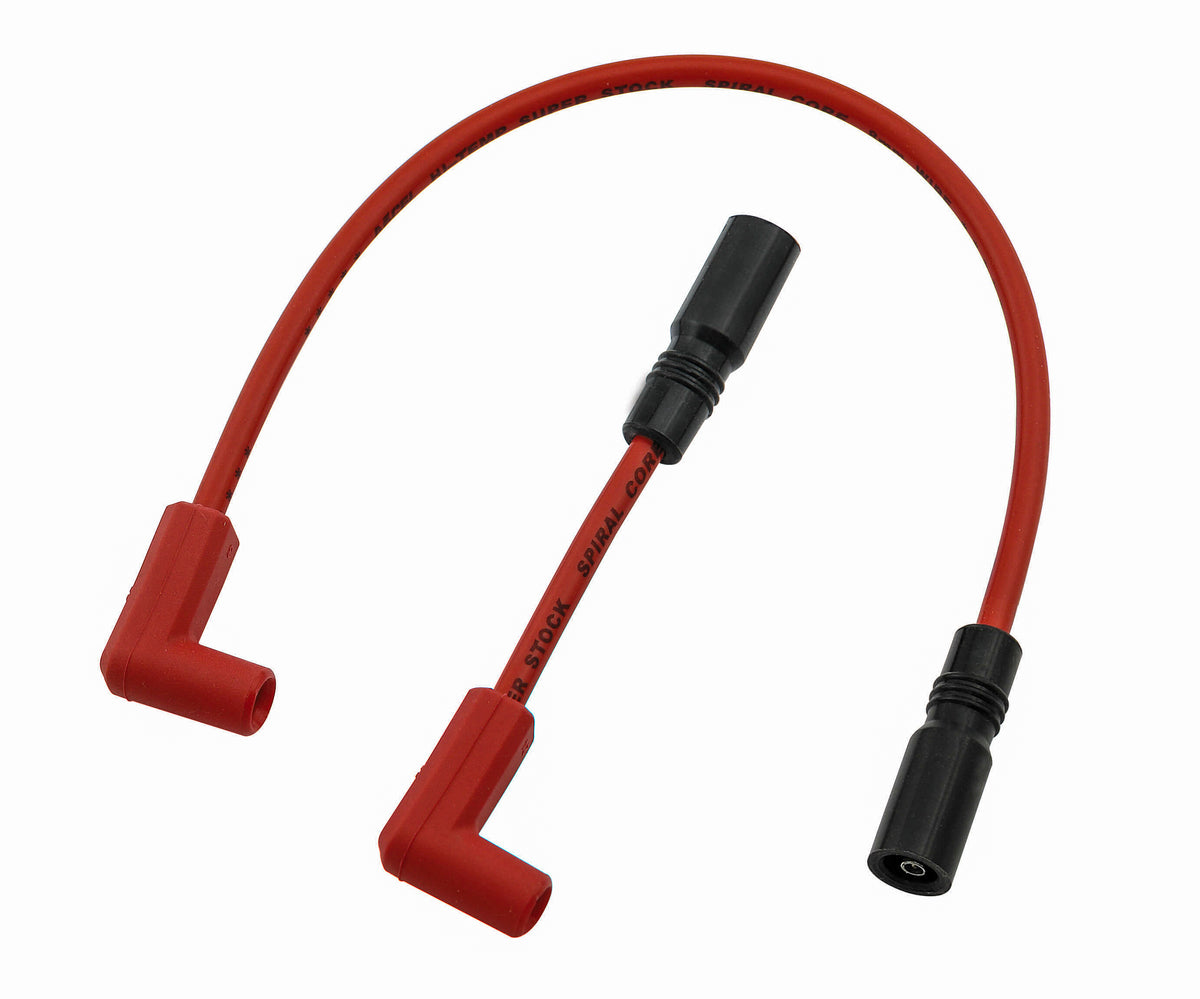 ACCEL Spiral Core Wire Set 8.0mm Red for Harley-Davidson V-Twin Models