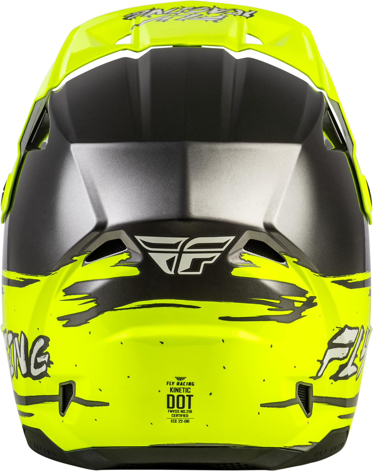 Fly Racing Youth Kinetic Surge Helmet Grey/Hi-Vis Yellow – Off-Road Motorcycle Helmet for Youth Large