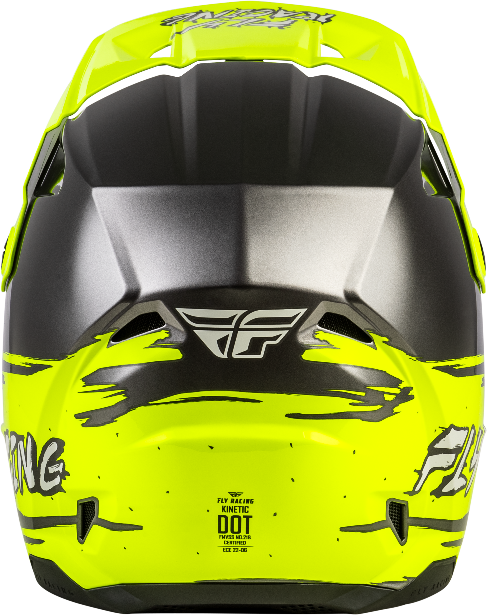Fly Racing Youth Kinetic Surge Helmet Grey/Hi-Vis Yellow - Off-Road Youth Helmet with Enhanced Safety and Ventilation