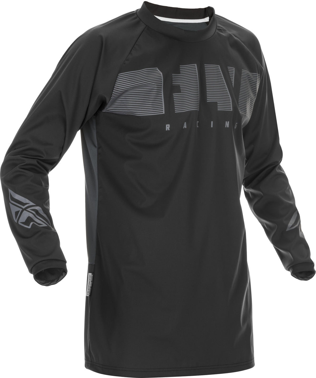 FLY Racing Windproof Technical Jersey Small Black/Grey for Offroad & Snow Sports