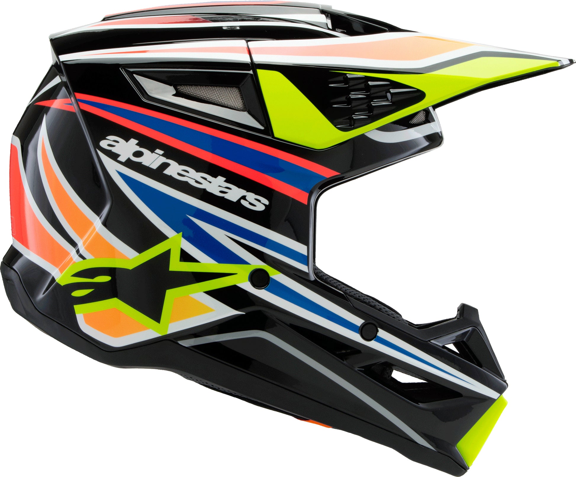 Alpinestars SM3 Youth Off-Road Helmet - Black, Yellow Fluo, Blue, Red, Size Youth Large