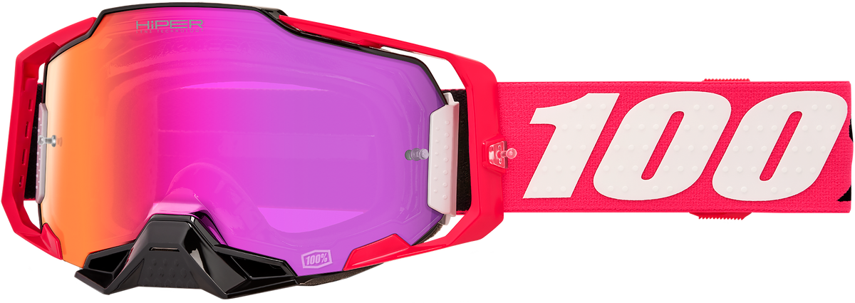 100-Percent Armega Hiper Goggle with Mirror Red Lens – Offroad Impact-Resistant Eyewear