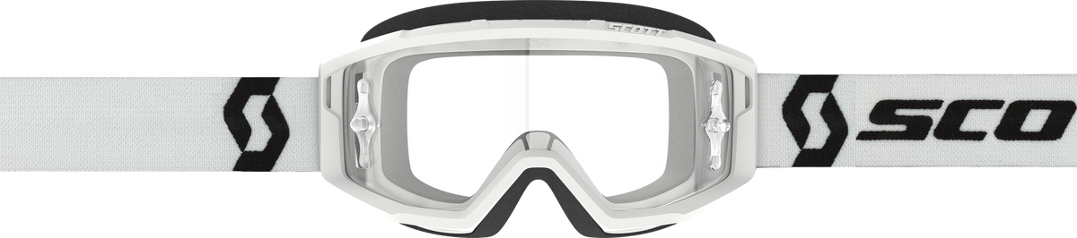 SCOTT Primal Goggle White Clear Works Offroad Eyewear with Anti-Fog Lens and Silicone Strap