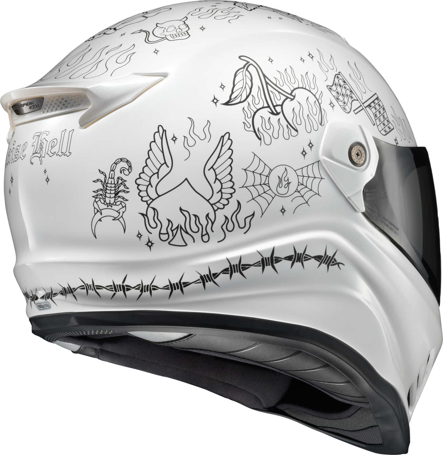 ScorpionEXO Covert FX Full Face Helmet in White, X-Small – Street Motorcycle Safety & Style