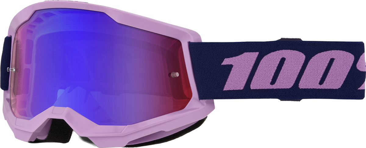 100-Percent Strata 2 Goggle Purple Red with Blue Mirror Lens