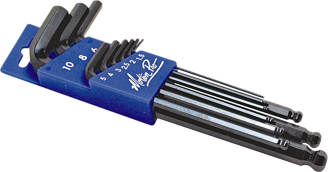 MOTION PRO Ball End Allen Set (Part Number 08-0185) – Universal Multi-Size Hex Key Set with Chrome Vanadium Steel