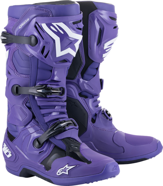 Alpinestars Tech 10 Offroad Motorcycle Boots Ultraviolet Black Size 7