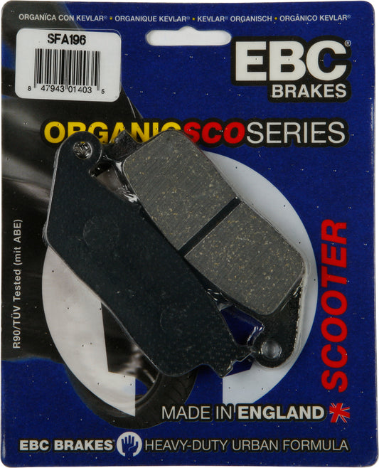 EBC Brakes SFA196 Organic Brake Pads for Scooter - Fits Yamaha XC155F S-Max and Honda FSC600 Silver Wing
