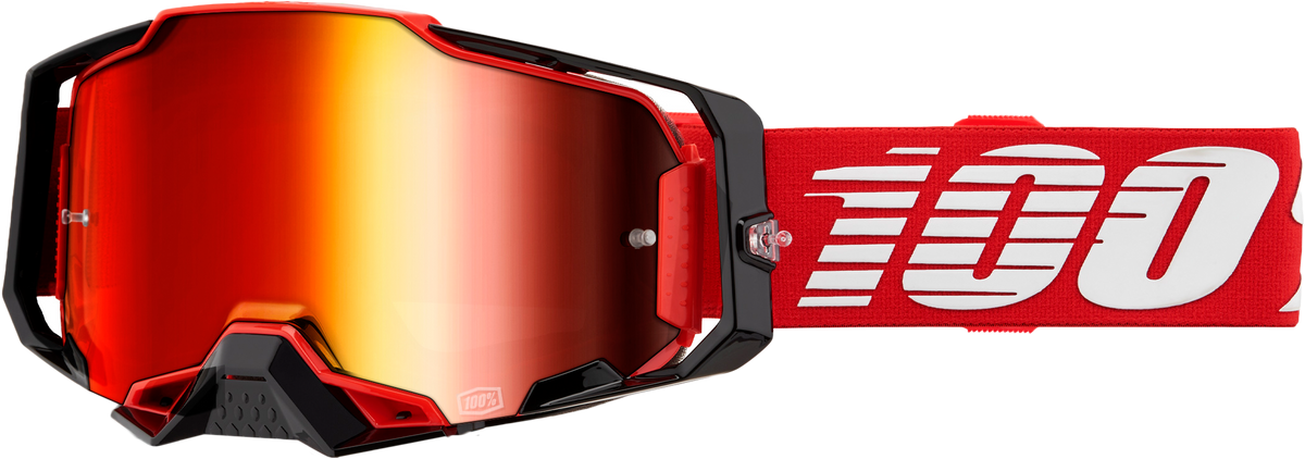 100 Percent Armega Goggle with Mirror Red Lens - Offroad Impact-Resistant Eyewear