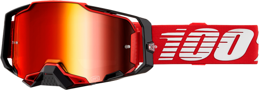 100 Percent Armega Goggle with Mirror Red Lens - Offroad Impact-Resistant Eyewear