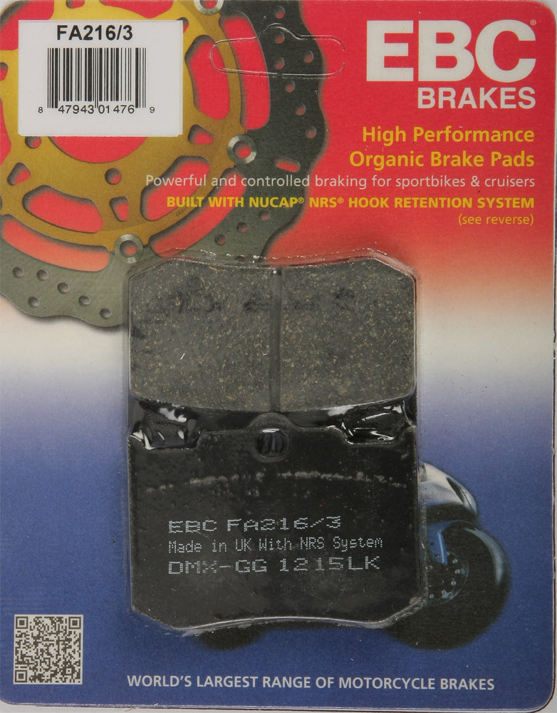 EBC FA216/3 Brake Pads for Indian Motorcycle Models