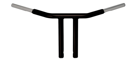 Wild 1 Chubby 10" Psycho Drag Bar in Satin Black for Harley-Davidson V-Twin Models