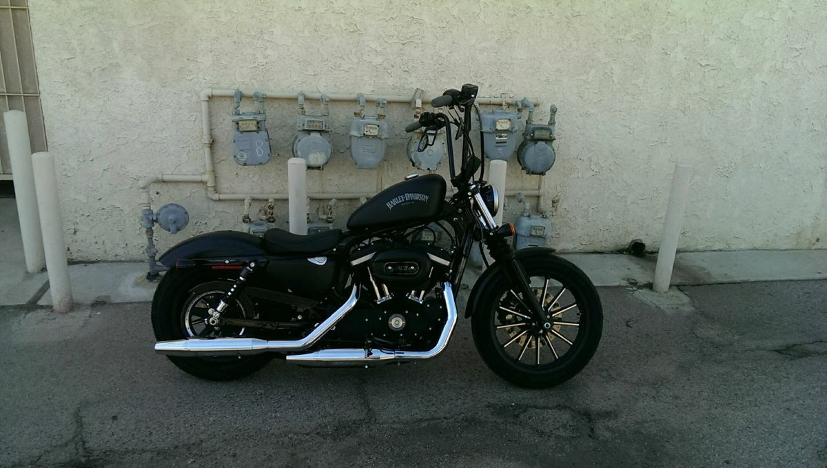 BURLY BRAND Narrow 14" Apehangers Handlebars with 1 Inch Diameter in Black for Harley Davidson & Dyna Models