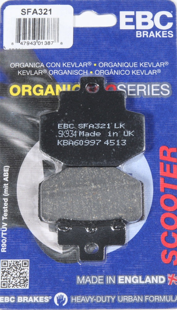 EBC Brakes SFA321 Organic Brake Pads for Scooter - Street Performance