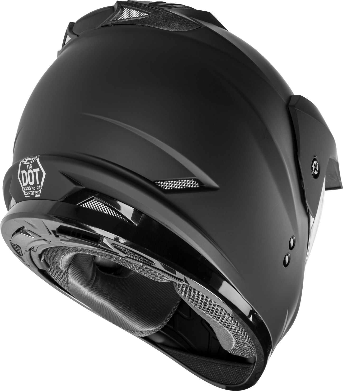 GMAX GM-11 Dual Sport Helmet Matte Black – Versatile Full-Face Motorcycle Helmet with Sun-Blocker and Intercom Compatibility