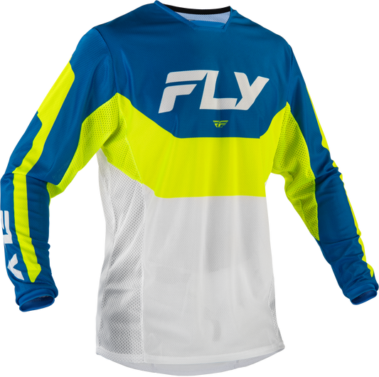 Fly Racing Kinetic Mesh Jersey 2X-Large Blue/White/Hi-Vis Yellow for Offroad Riding