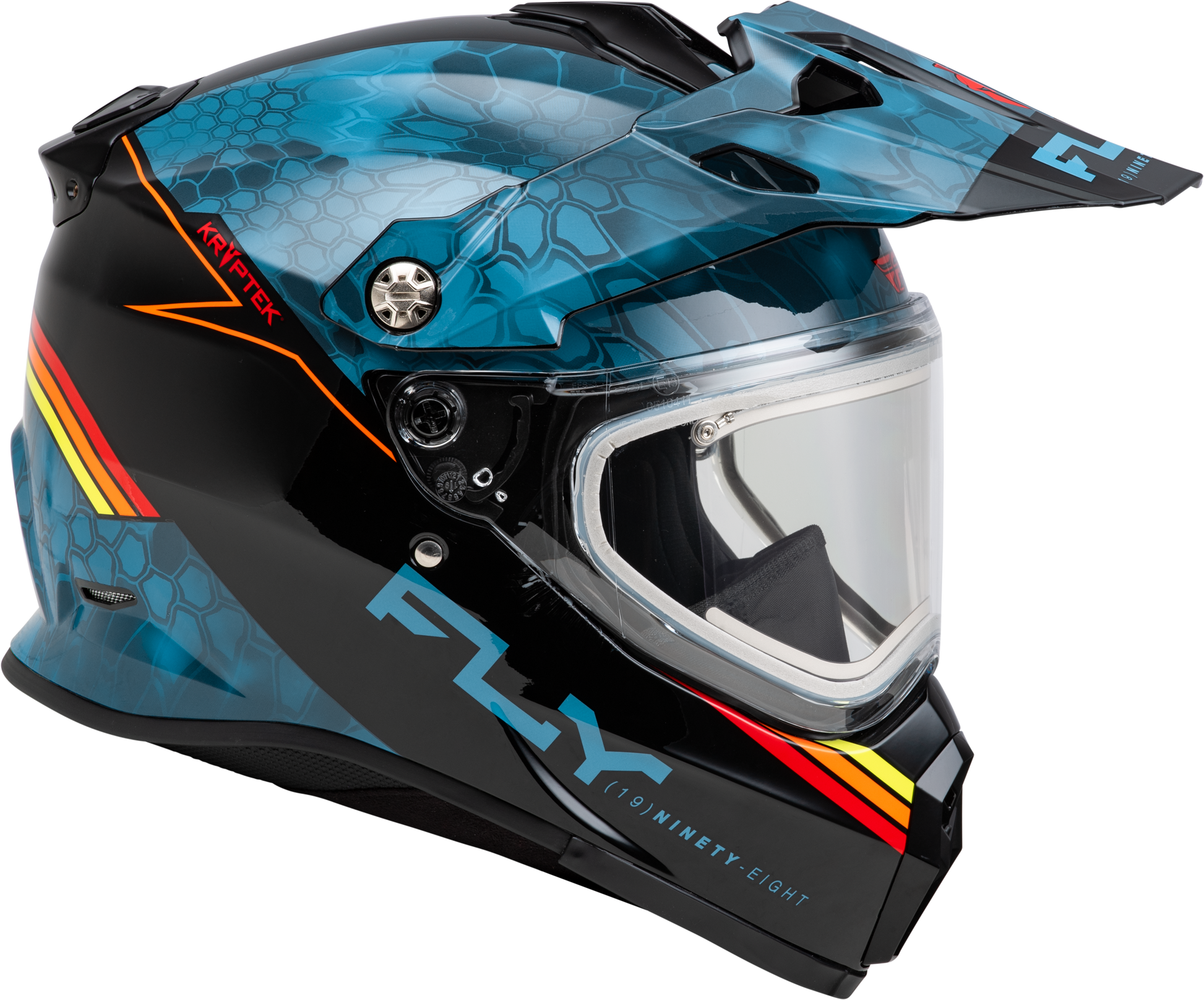 Fly Racing Trekker CW Conceal Helmet with Electric Shield – Large, Slate/Black/Red