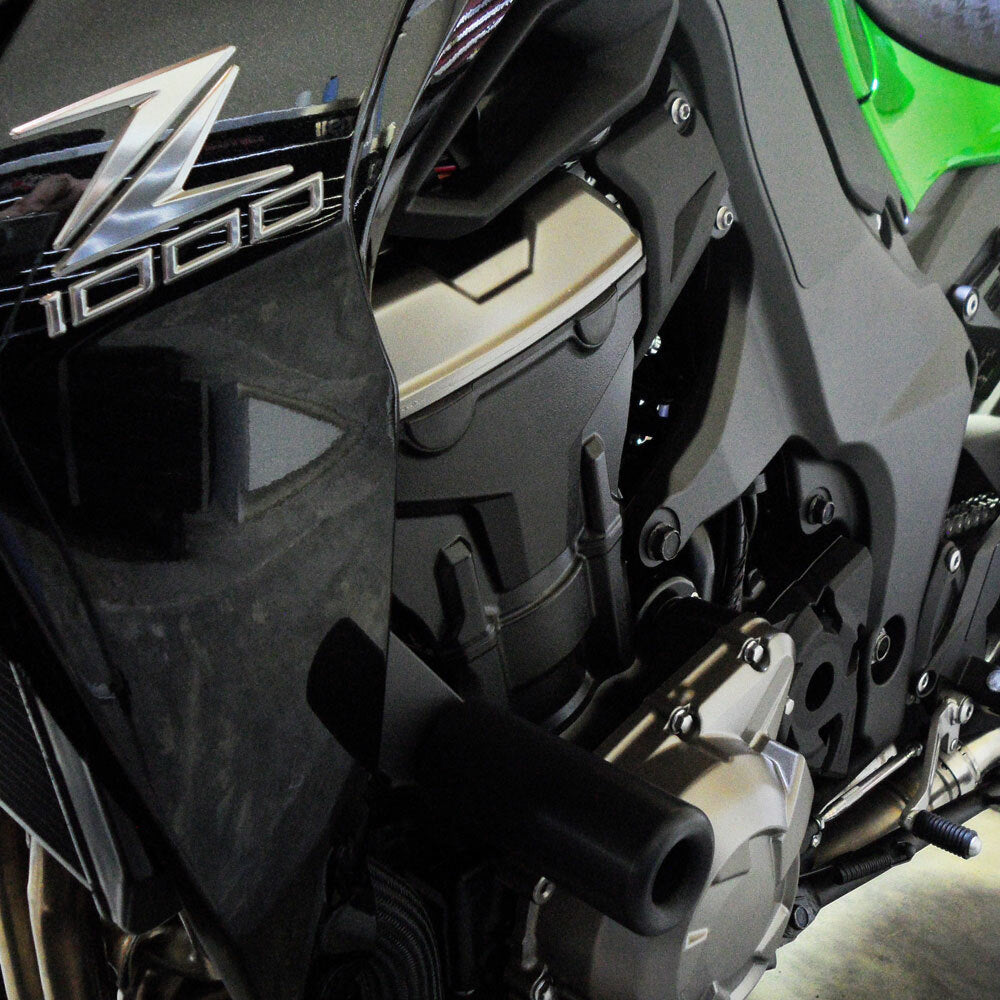 SHOGUN 750-4839 Black Frame Sliders for Kawasaki Z1000 (2015-2016) – Street Body Guards with One-Year Replacement Program