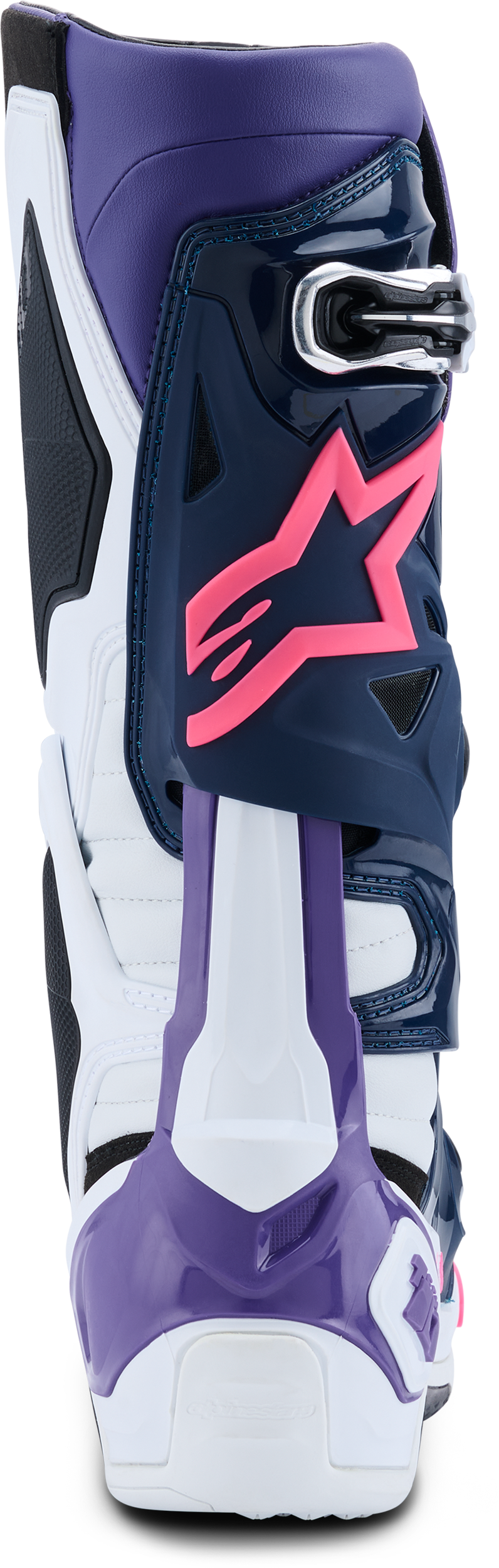 Alpinestars Tech 10 Offroad Boots - White, Violet, Navy Blue, and Pink Fluo, US Size 10
