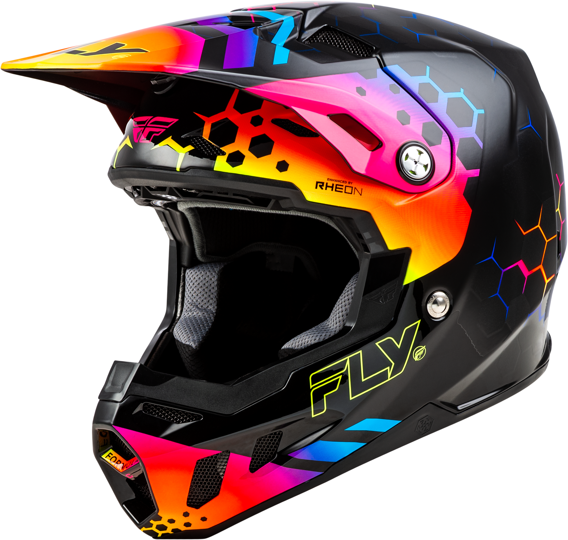 Fly Racing Formula CC Tektonic Helmet Black/Sunset X-Large – Offroad Full-Face Helmet with Advanced Impact Protection