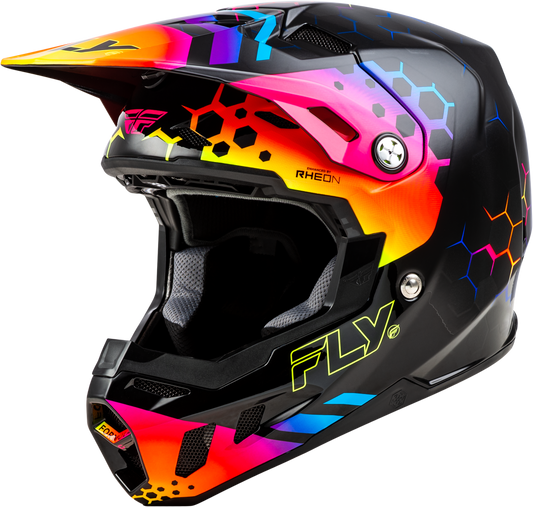 Fly Racing Formula CC Tektonic Helmet Black/Sunset X-Large – Offroad Full-Face Helmet with Advanced Impact Protection