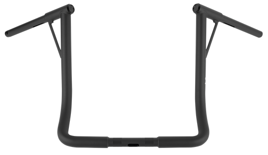 BURLY BRAND Louie Bagger 16-Inch Handlebar with 1.25-Inch Diameter in Matte Black for Harley Davidson