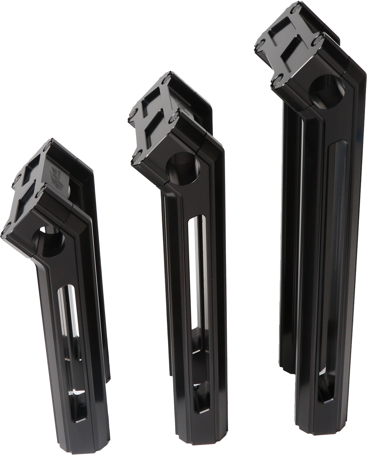 Hofmann Designs HDB-1014B Black 12-Inch Billet Risers with 60-Degree Kickback for V-Twin Motorcycles