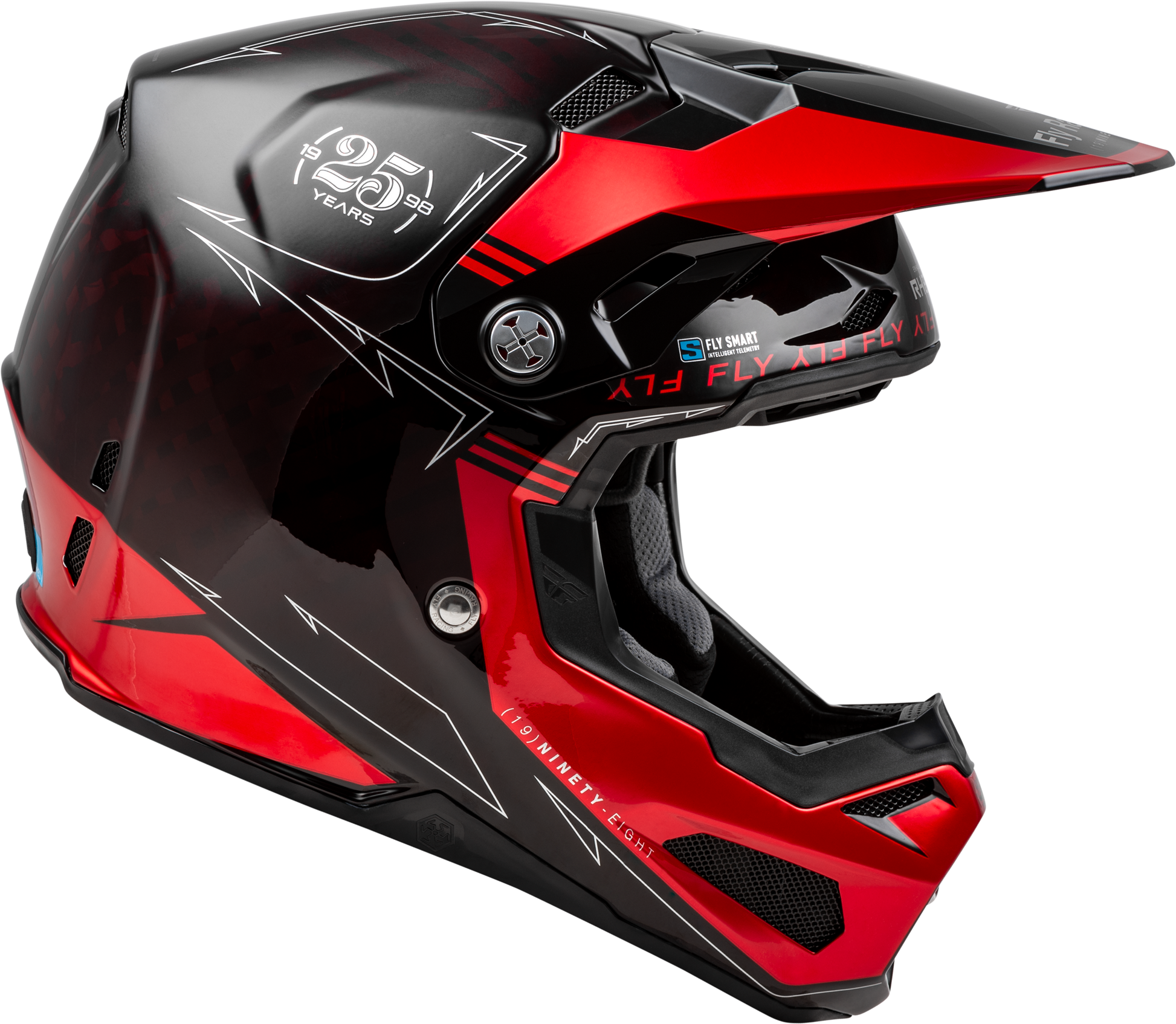 Fly Racing Formula S Carbon Legacy Helmet for Offroad - X-Small, Black/Red