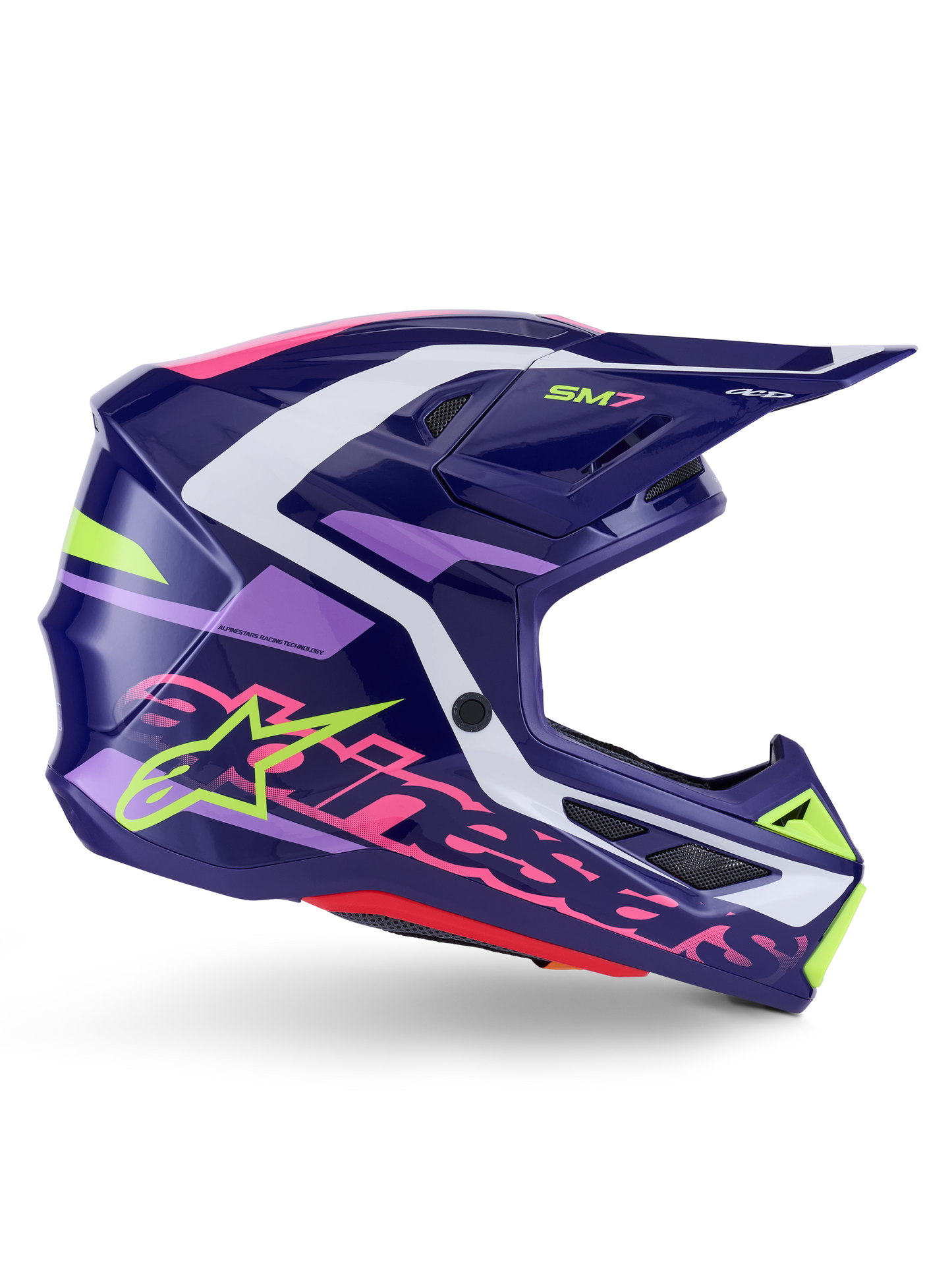 Alpinestars SM7 Deed Helmet for Off-Road, X-Small, Gloss Purple/Pink