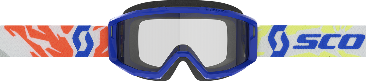 SCOTT Primal Youth Goggle Blue Clear – Offroad Kids' Motocross Goggles with NoFog Anti-Fog Lens