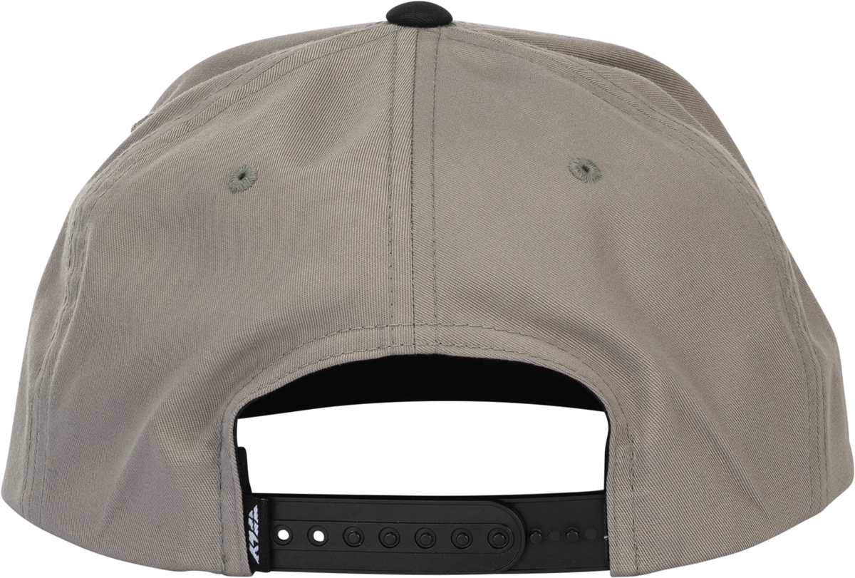 Fly Racing Fly Flow Hat Grey – Adjustable Snapback Headgear with Curved Bill