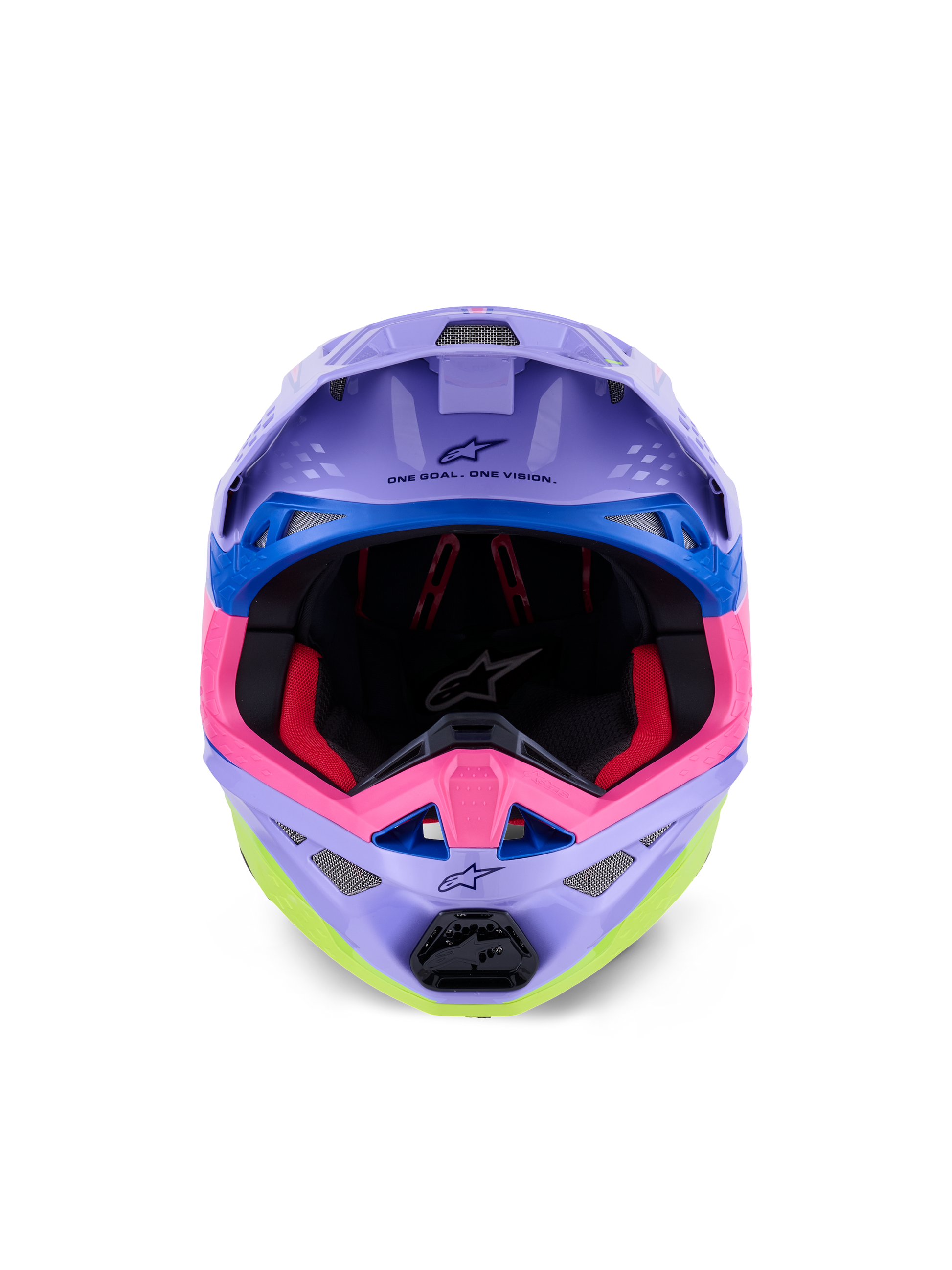 Alpinestars S-M10 Jett Lawrence Off-Road Helmet - Medium, Gloss Finish in Purple/Pink Fluo/Yellow Fluo