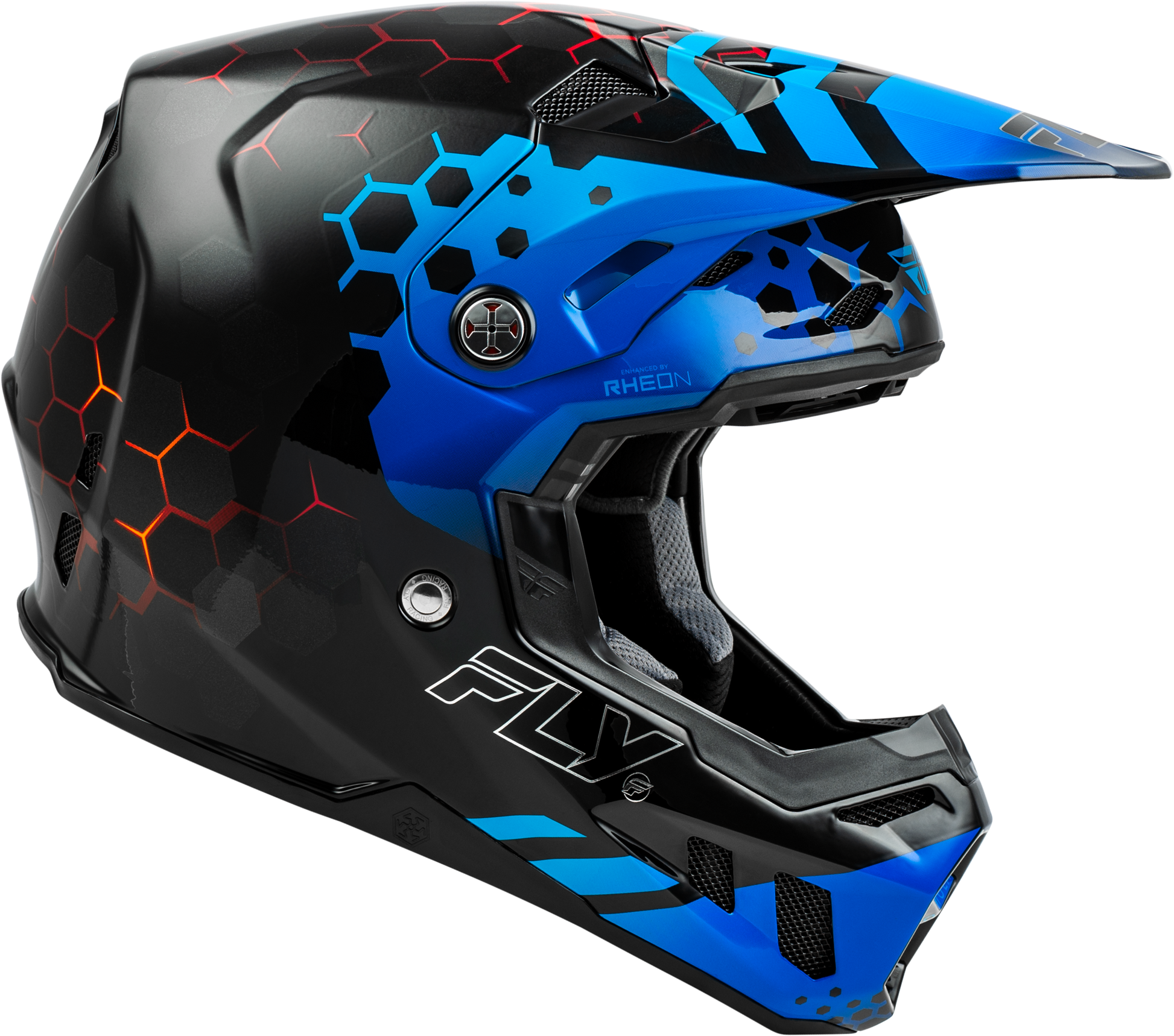 Fly Racing Formula CC Tektonic Helmet X-Large Black/Blue/Red - Offroad Full-Face Helmet